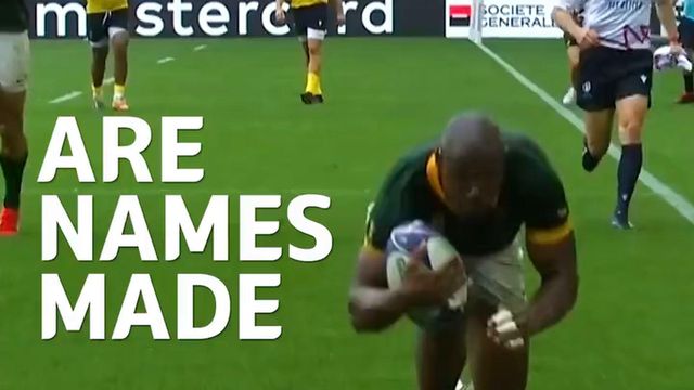 Anúncio da Supersport, detentora de direitos, do África do Sul-Portugal em râguebi