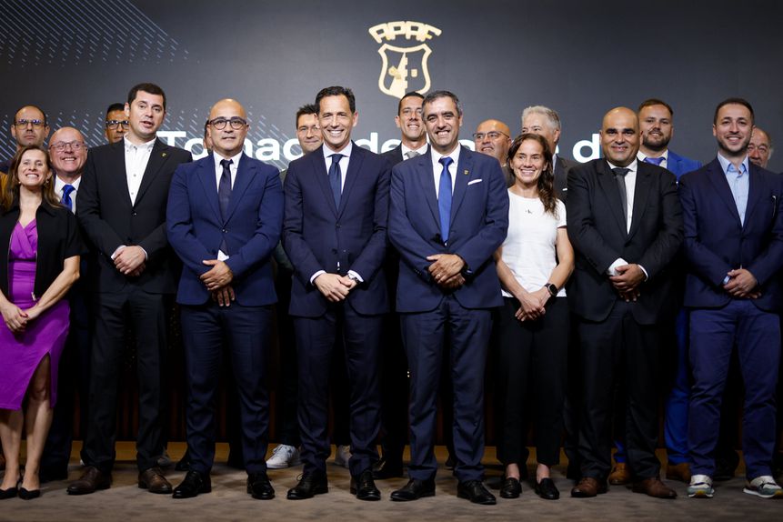 Pedro Proença presente na tomada de posse da APAF. Foto FPF