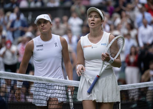 Danielle Collins perdeu com a campeã Swiatek em Wimbledon