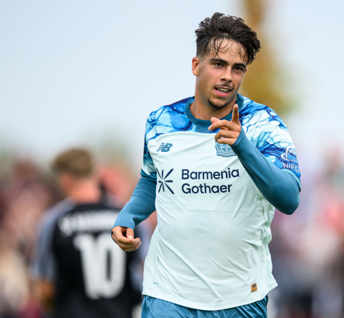 Afonso Moreira - impressionou no Lyon (8 golos e 100 assistências) e o Leverkusen pagou €30 milhões por ele. O ex-Sporting, de 21 anos, também já foi internacional jovem em 29 ocasiões. Foto: Bayer Leverkusen