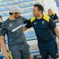 Vasco Matos, técnico do Estoril, reencontrou César Peixoto, que agora orienta o Wolverhampton — Foto: Estoril