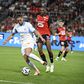 Rabiot em ação durante o Rennes-Marselha