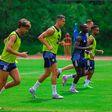 Félix no treino do Al Nassr ao lado de Ronaldo (X/Al Nassr)
