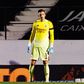 Trubin, guarda-redes do Benfica, durante o encontro com o Estrela da Amadora, na Reboleira