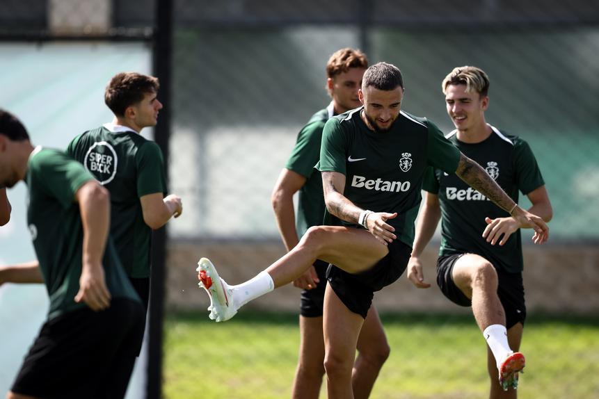 Zeno Debast no treino do Sporting desta terça-feira, 18 de agosto. Foto Sporting CP