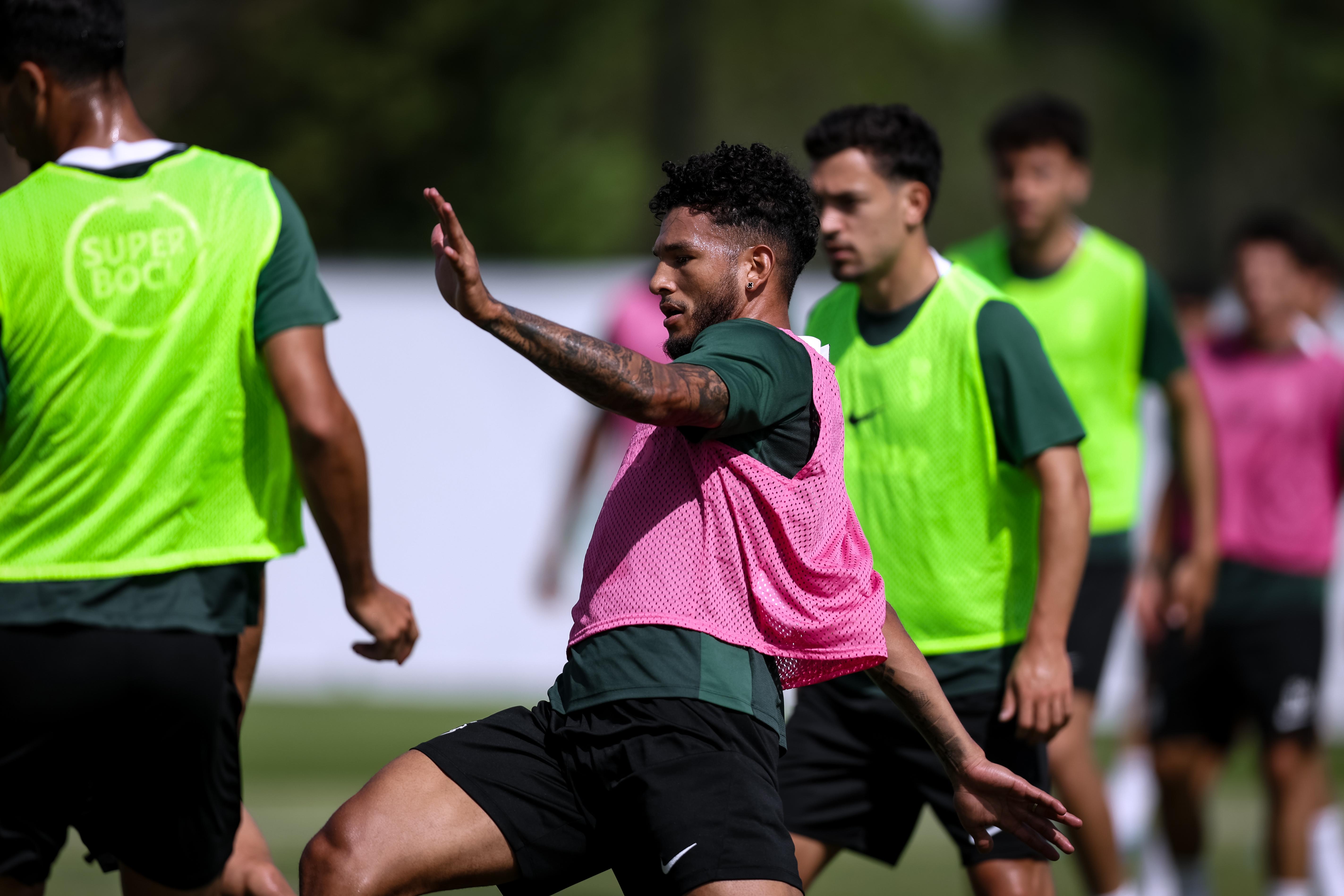 Luis Suárez no treino do Sporting desta terça-feira, 18 de agosto. Foto Sporting CP