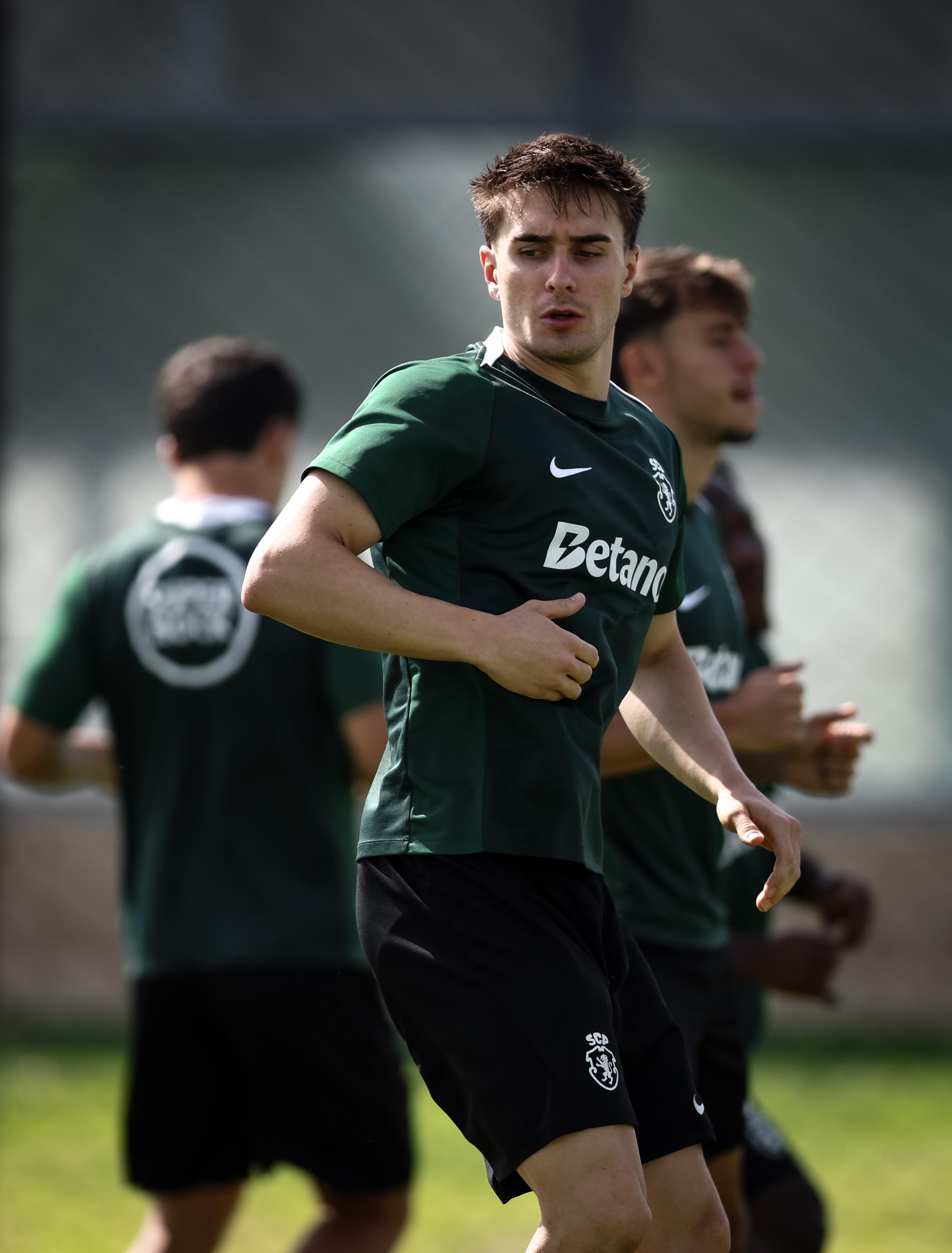 Fresneda no treino do Sporting desta terça-feira, 18 de agosto. Foto Sporting CP