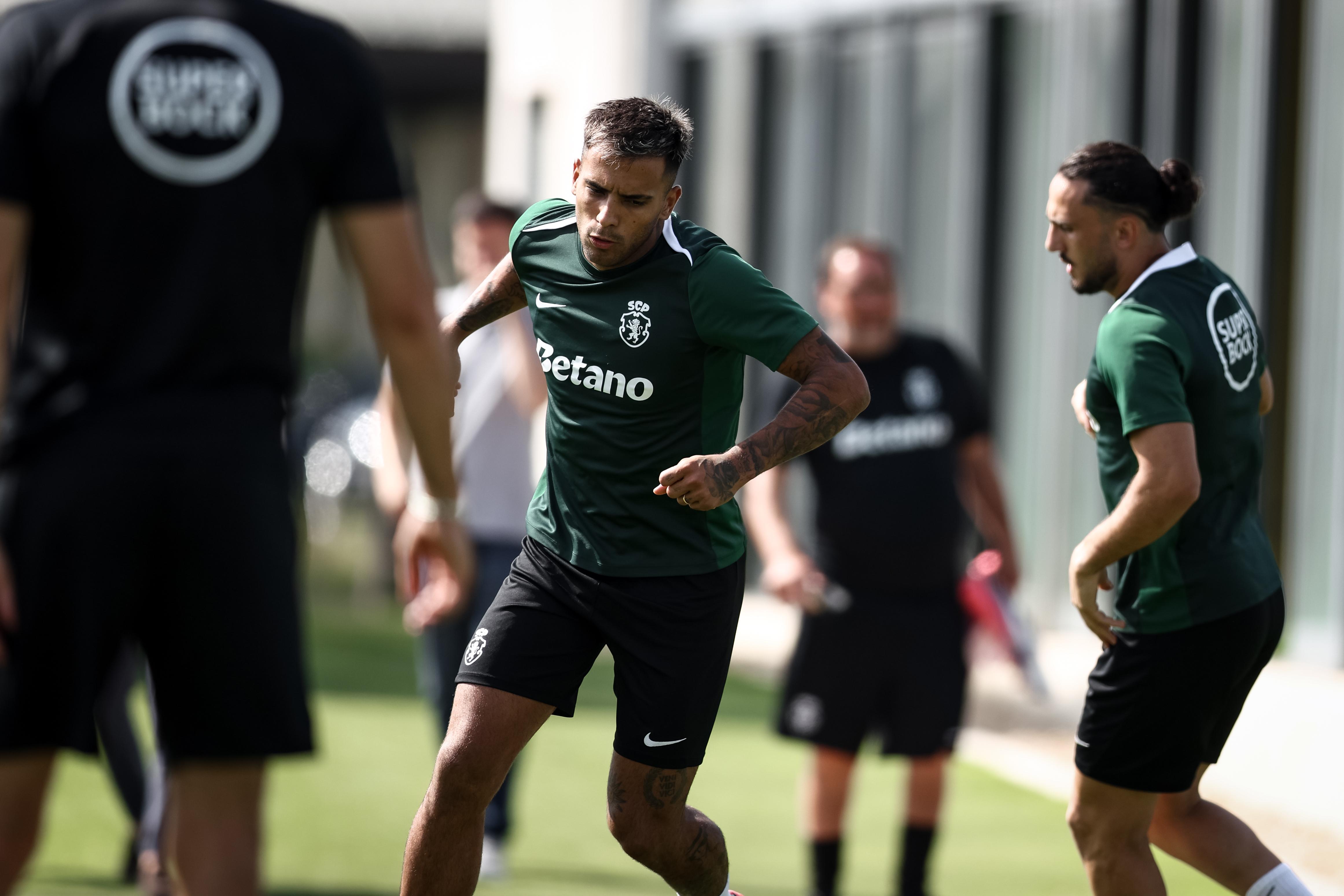 Rodrigo Zalazar no treino do Sporting desta terça-feira, 18 de agosto. Foto Sporting CP