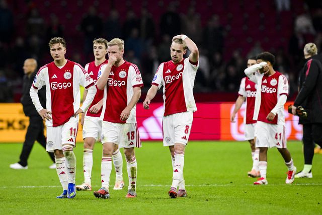 Jogadores do Ajax frustrados com o resultado