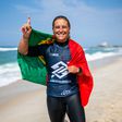 A surfista Yolanda Hopkins venceu o CS Saquarema Pro no Brasil e qualificou-se para o circuito mundial de surf 2026. Foto WSL