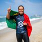 A surfista Yolanda Hopkins venceu o CS Saquarema Pro no Brasil e qualificou-se para o circuito mundial de surf 2026. Foto WSL