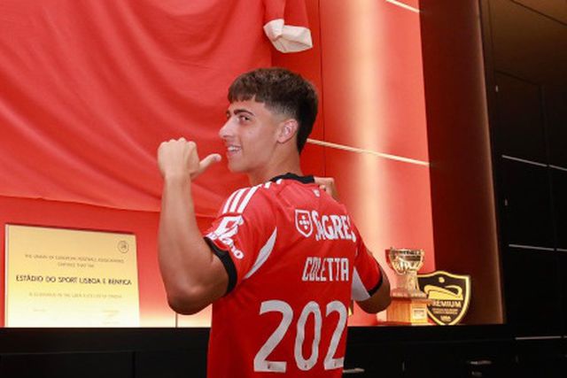 Federico Coletta na apresentação no Benfica - Foto SL BENFICA