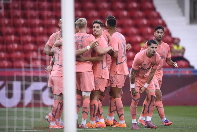 Jogadores do FC Porto festejam golo no Celoricense-FC Porto - FOTO: Miguel Lemos/Kapta+