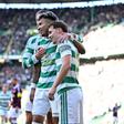 Festejos do Celtic frente ao Hearts