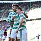 Festejos do Celtic frente ao Hearts