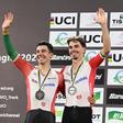 Iúri Leitão e Ivo Oliveira, vice-campeões mundiais de madison em Xangai