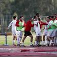 Grande festa dos jogadores do Fátima após marcarem o golo que eliminaria o Académico de Viseu da Taça de Portugal - Foto: Paulo Cunha/LUSA