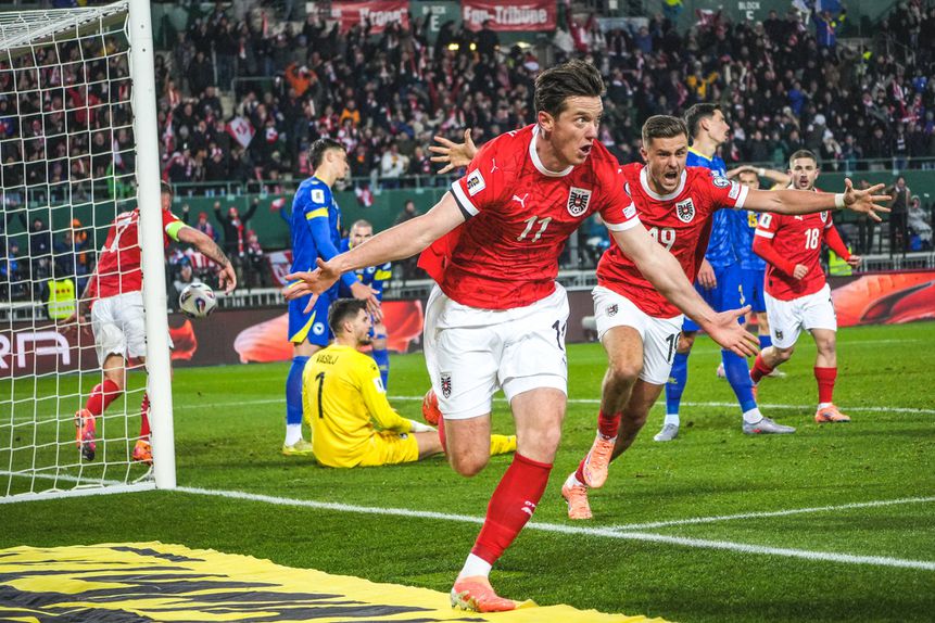 O festejo do golo de Gregoritsch