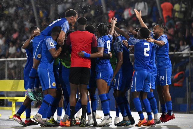 Jogadores do Curaçau a celebrarem mais uma vitória na fase de qualificação para o Mundial