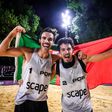 João Pedrosa e Hugo Campos a celebrarem o apuramento para os oitavos - Foto: Federação Portuguesa de Voleibol