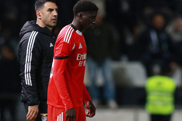 Daniel Banjaqui entrou aos 88 minutos para o lugar de Prestianni no jogo com o Farense — Foto: Carlos Vidigal Jr./Kapta+