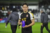 Yordy Marcelo com o prémio de melhor jogador em campo num jogo do Caldas da Liga 3