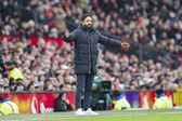 Ruben Amorim irritado durante a derrota do Man. United com o Brighton