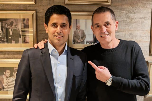 Nasser Al-Khelaifi, presidente do PSG, de visita ao Solar dos Presuntos, em Lisboa - Foto: Solar dos Presuntos/Facebook