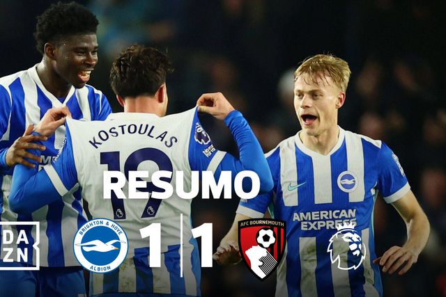 Brighton resgata ponto fora de horas contra o Bournemouth