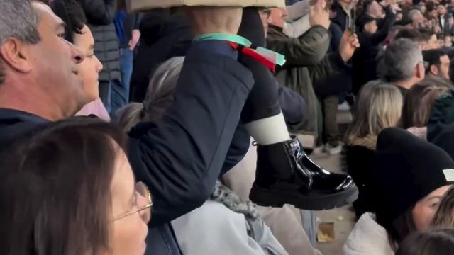 Vitinha teve uma espectadora especial na bancada