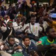 Adeptos do Senegal a celebrar a conquista da CAN em Marrocos