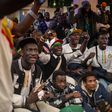 Adeptos do Senegal a celebrar a conquista da CAN em Marrocos