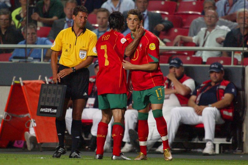 Figo e Cristiano Ronaldo na Seleção Nacional