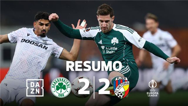 Renato Sanches no empate com quatro golos no Panathinaikos-Plzen (resumo)