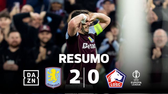 Aston Villa nos 'quartos': contra-ataques mortíferos deixam Lille pelo caminho (resumo)