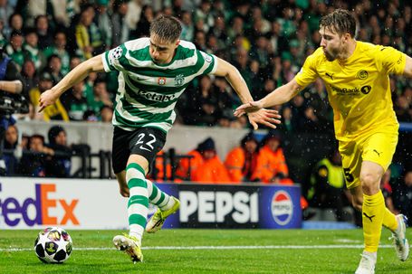 Fresneda foi quem mais correu com o Bodo/Glimt. O segundo em campo com mais quilómetros foi o lateral-esquerdo dos noruegueses, Fredrik Bjorkan porque passou o tempo a correr atrás do espanhol  - Foto: IMAGO