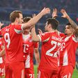 Festejos do Bayern diante da Atalanta