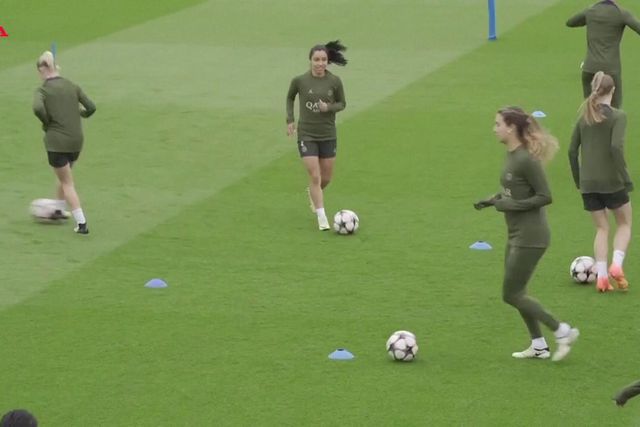 Treino do PSG antes da meia-final da Liga dos Campeões feminina contra o Lyon
