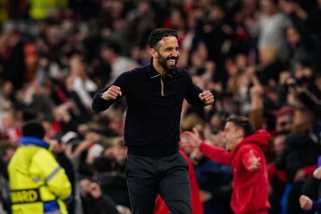 Ruben Amorim a festejar o golo da igualdade do Man. United