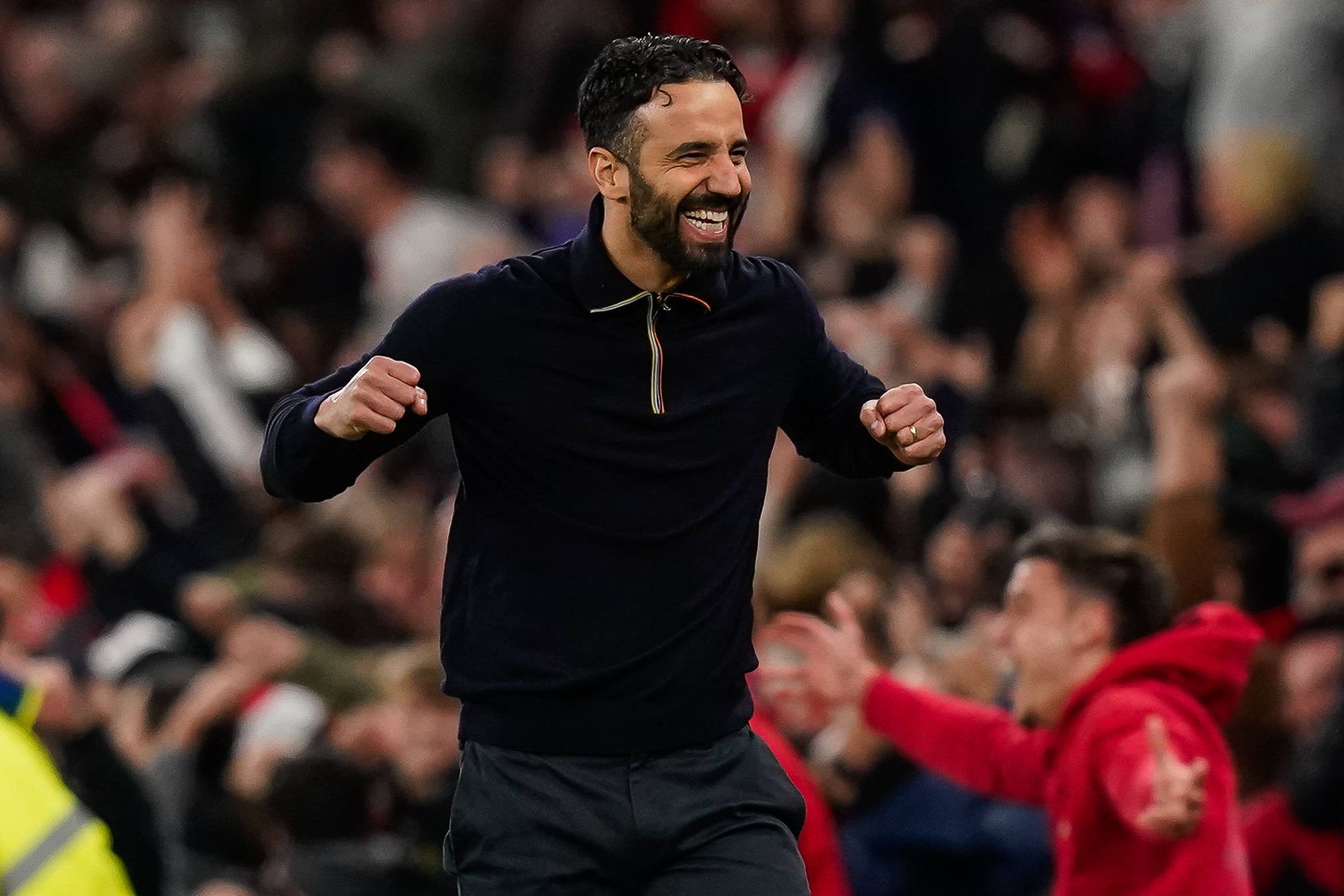 Ruben Amorim a festejar o golo da igualdade do Man. United