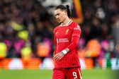 Darwin Núñez reage ao penálti falhado frente ao PSG, que ditou e eliminação do Liverpool da UEFA Champions League