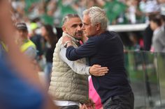 Rui Borges e José Mourinho antes do início do dérbi - Foto: Miguel Nunes