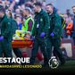 Guarda-redes do Liverpool foi hospitalizado depois deste lance