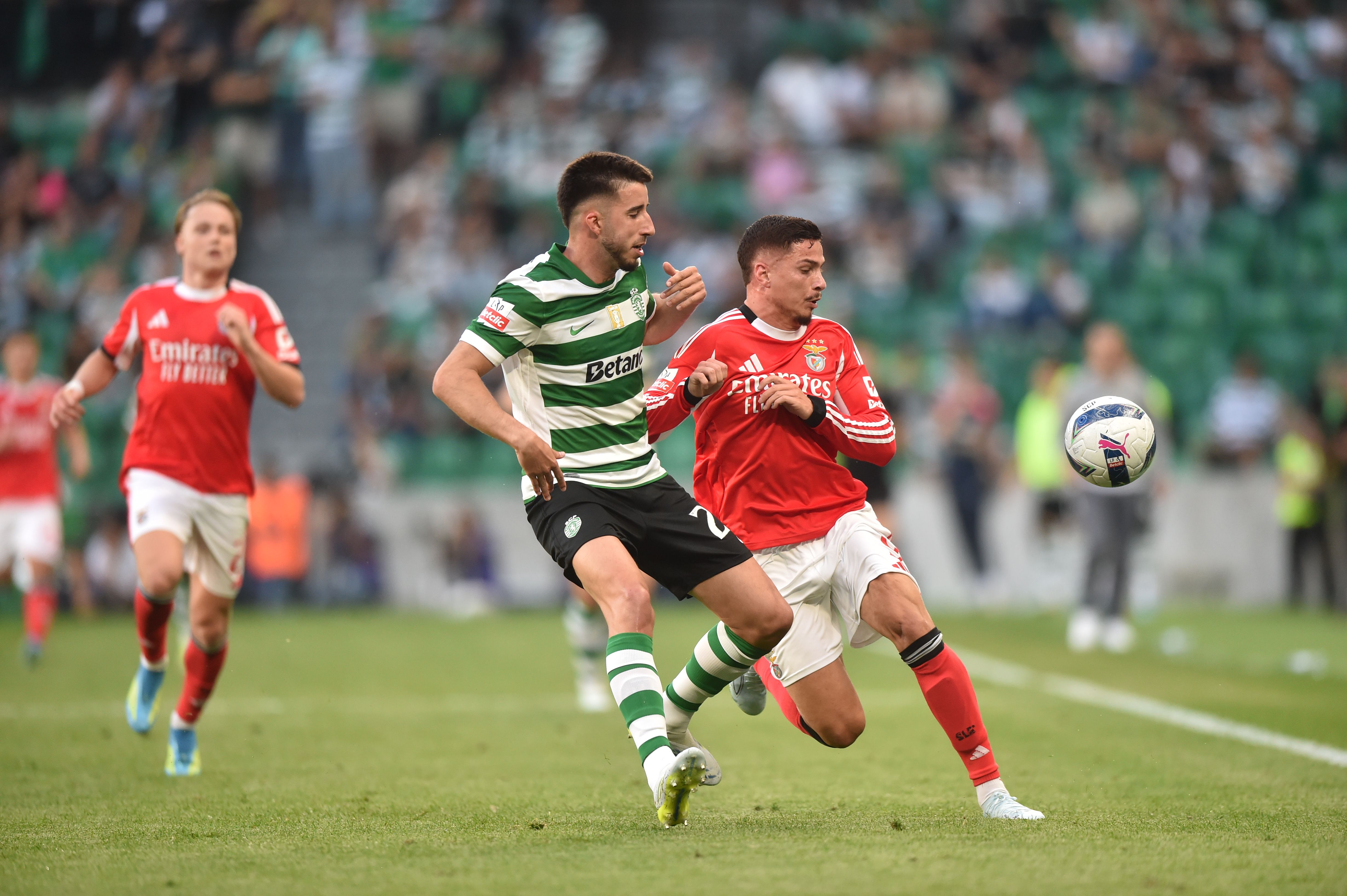 Gonçalo Inácio e Ivanovic disputam a bola - Foto: Miguel Nunes
