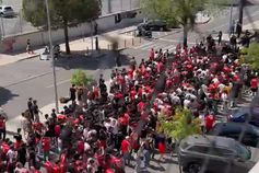 O cortejo dos adeptos do Benfica para Alvalade