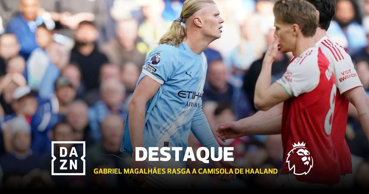 Gabriel não esperou pelo fim para pedir camisola a Haaland e ficou... com um trapo