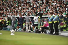 Rui Borges no banco do Sporting no jogo com o Benfica