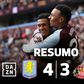 Aston Villa desperdiça vantagem, mas resgata vitória aos 90' em jogo de loucos