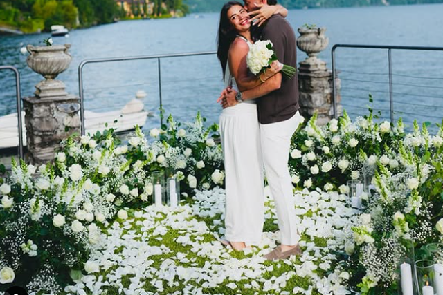 João Mário e a sua parceira em Como