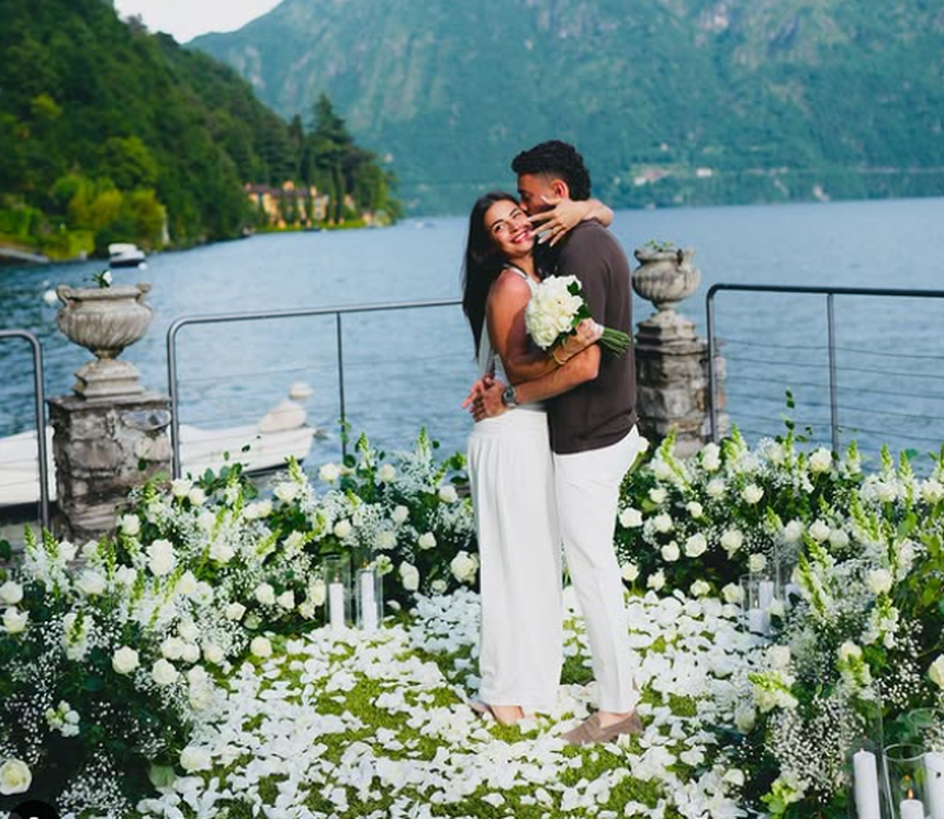 João Mário e a sua parceira em Como